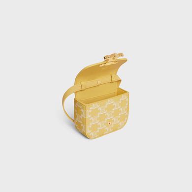 celine mini yellow|MINI CLAUDE IN TRIOMPHE CANVAS BRIGHT .